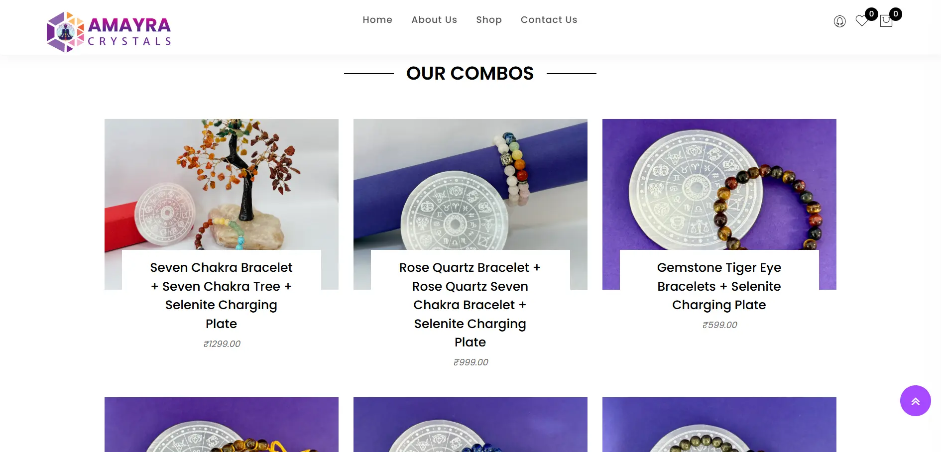 Amayra Crystals Web Development Project Showcase