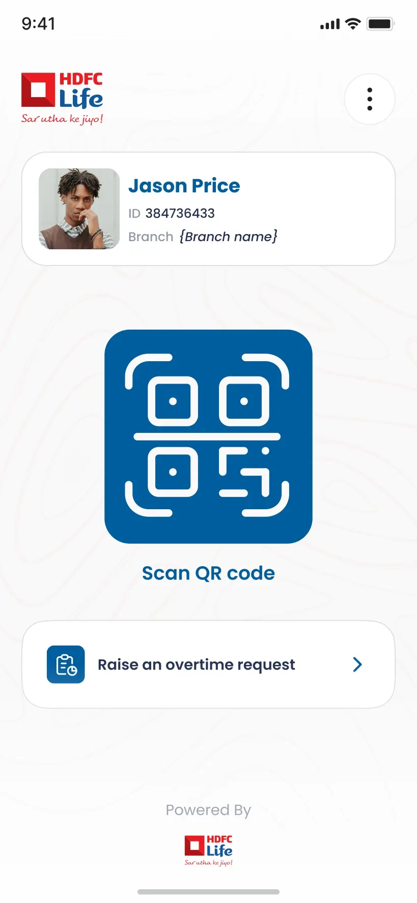 HDFC Life Mobile App Home Screen Interface