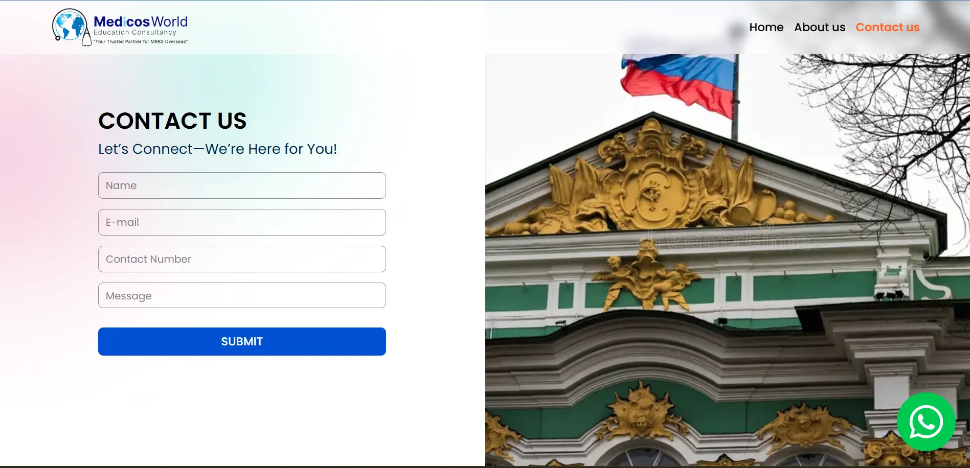 Medicos World Education Consultancy Contact Us Page