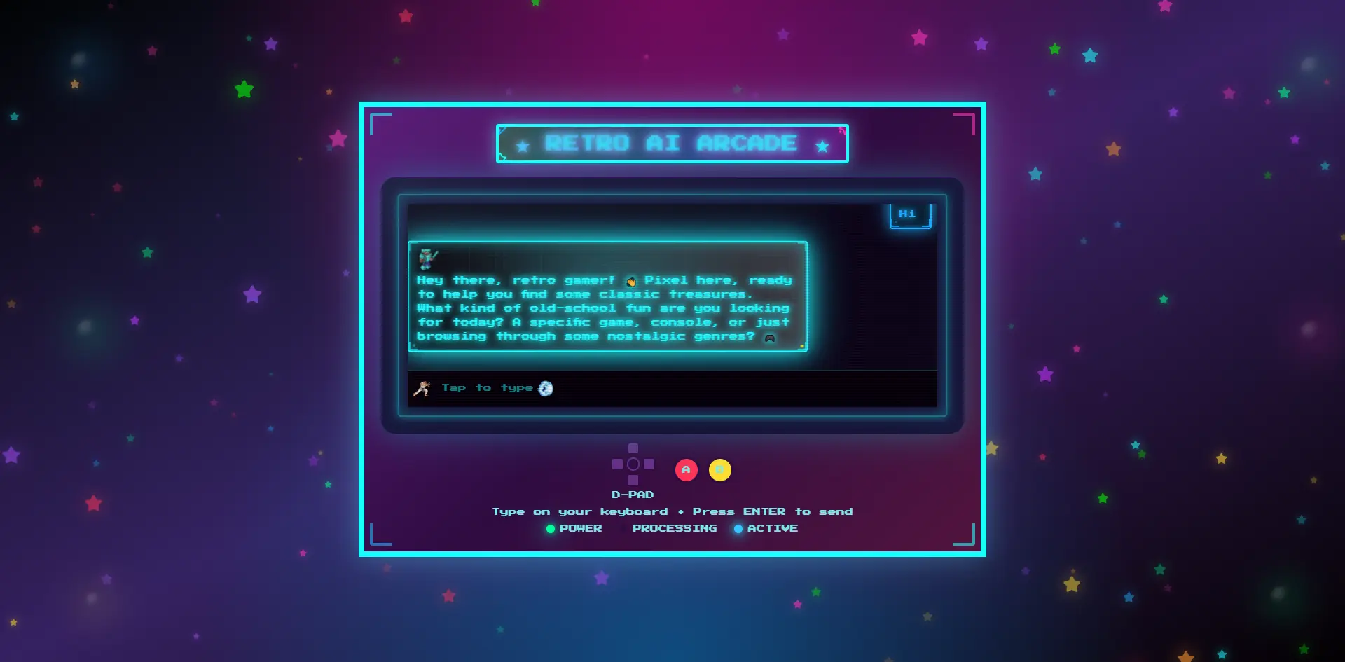 RetroAI AI Chat Interface Arcade 1