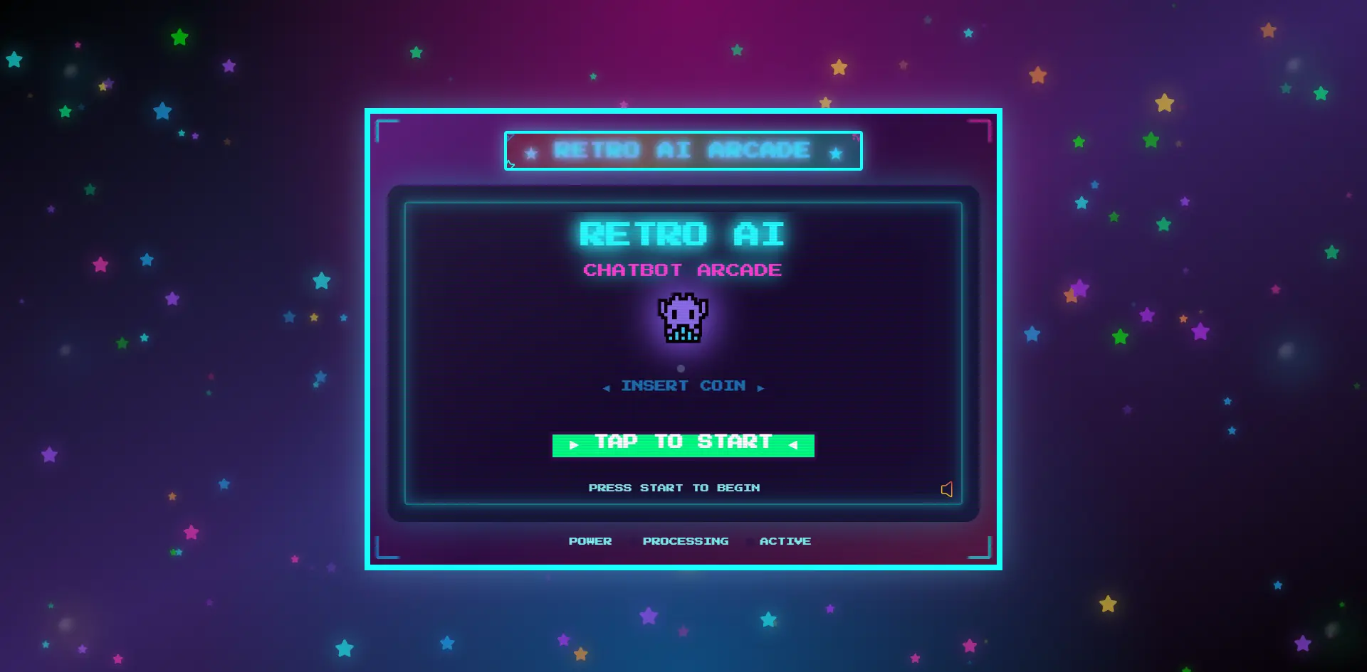 RetroAI AI Chat Interface Project Website Home Page design