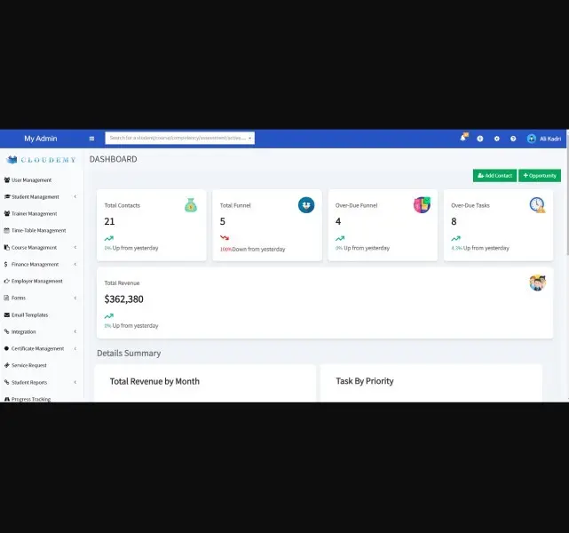 CLOUDEMY CRM Development Portfolio Project
